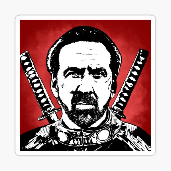 Nicolas Cage Stencil Design Prisoners Of The Ghostland Sticker