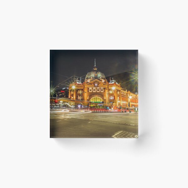 Item preview, Night Flinders Street Railway Station designed and sold by JoonoChakma.