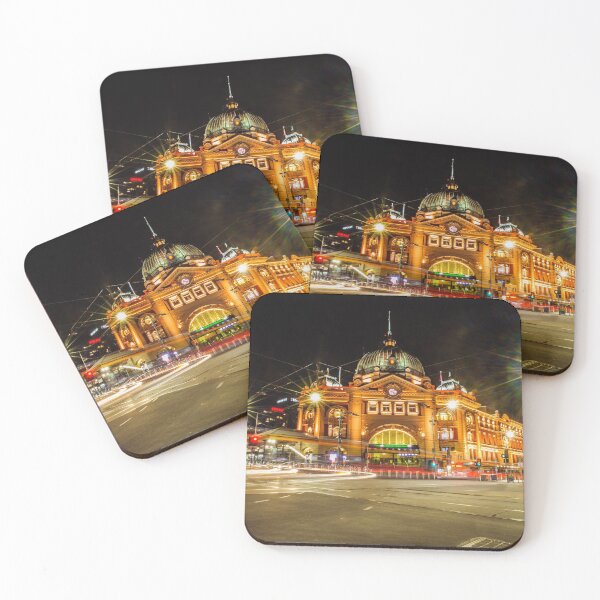 Item preview, Night Flinders Street Railway Station designed and sold by JoonoChakma.