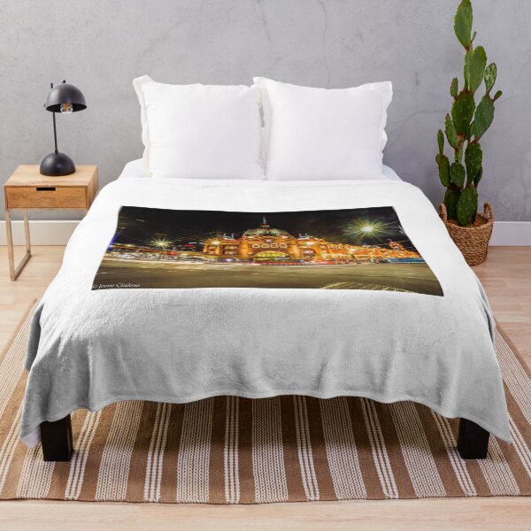 Item preview, Night Flinders Street Railway Station designed and sold by JoonoChakma.