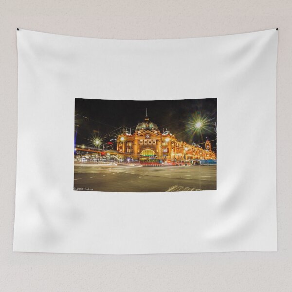 Item preview, Night Flinders Street Railway Station designed and sold by JoonoChakma.