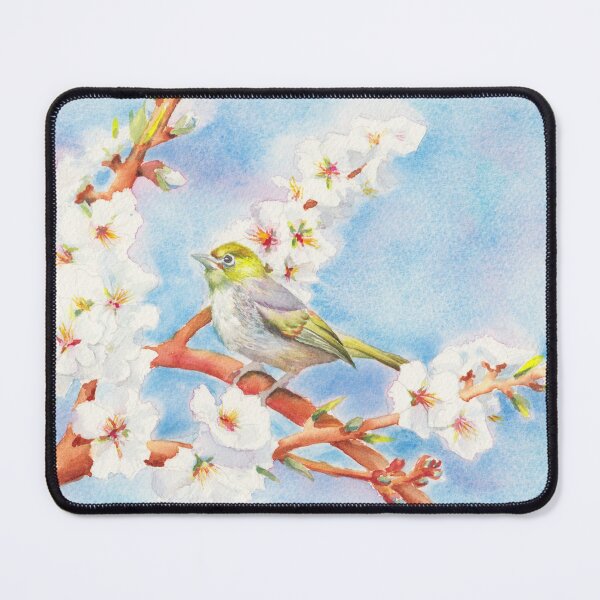 Item preview, Almond blossoms and silvereye bird designed and sold by Zoya Makarova.