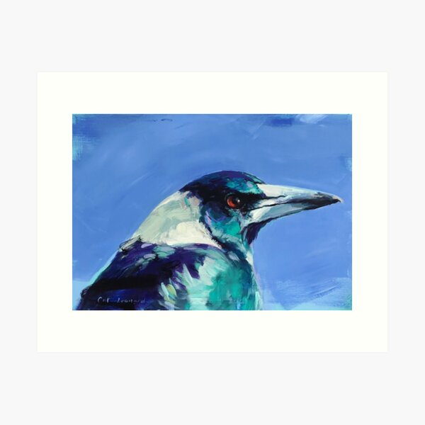 Item preview, One of the Locals - acrylic magpie painting. designed and sold by Cat Leonard.