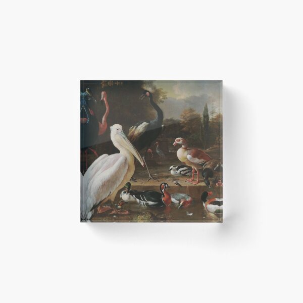 Item preview, A pelican and other birds, large white bird, melchior de hondecoeter designed and sold by Mauswohn.