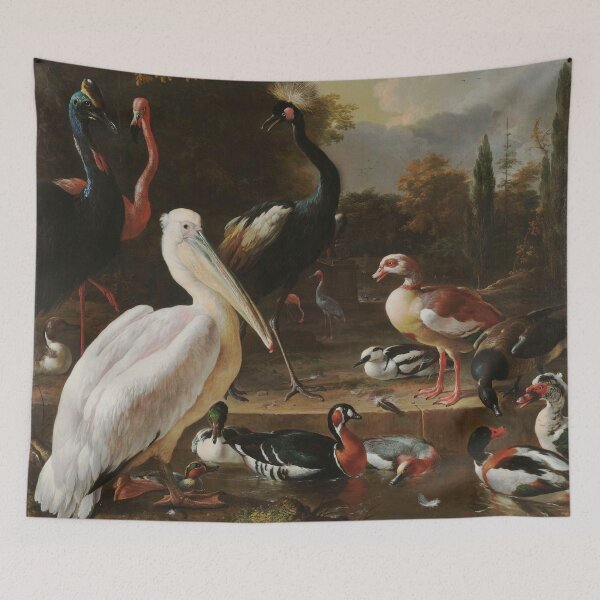 Item preview, A pelican and other birds, large white bird, melchior de hondecoeter designed and sold by Mauswohn.