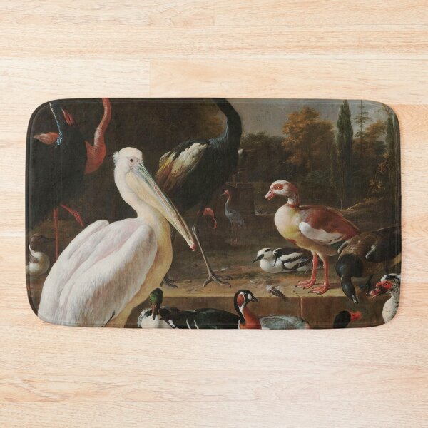 Item preview, A pelican and other birds, large white bird, melchior de hondecoeter designed and sold by Mauswohn.