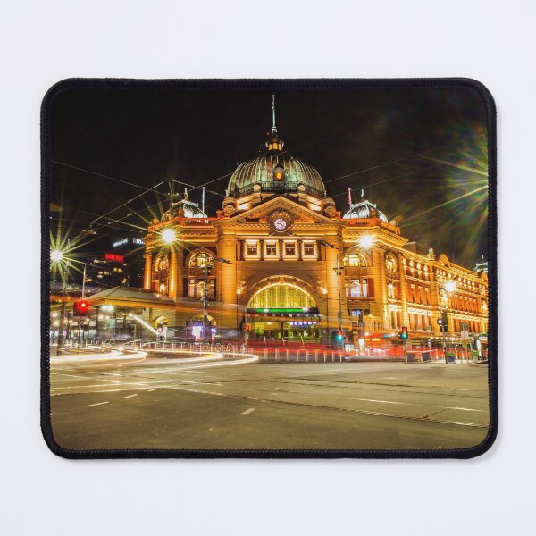 Item preview, Night Flinders Street Railway Station designed and sold by JoonoChakma.