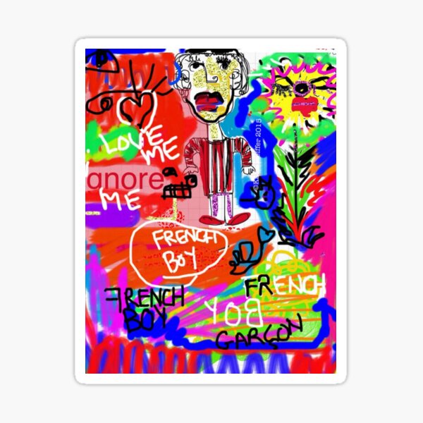 French Boy Love Me Ignore Me Sticker