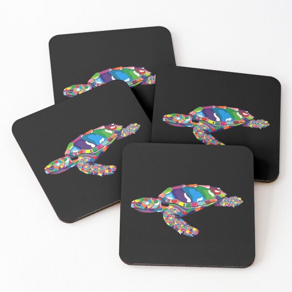 Item preview, Colorful Color Blocked Turtle designed and sold by SharniArt.