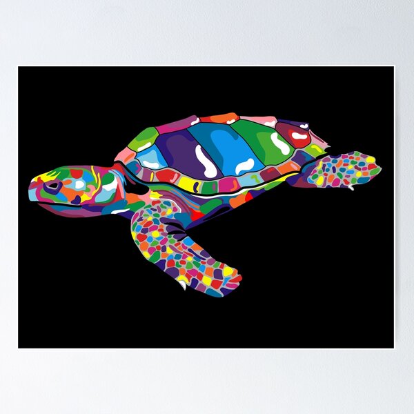 Item preview, Colorful Color Blocked Turtle designed and sold by SharniArt.