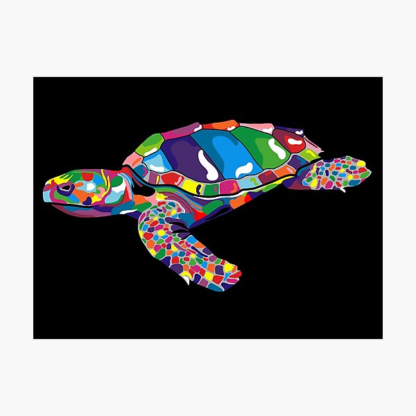 Item preview, Colorful Color Blocked Turtle designed and sold by SharniArt.