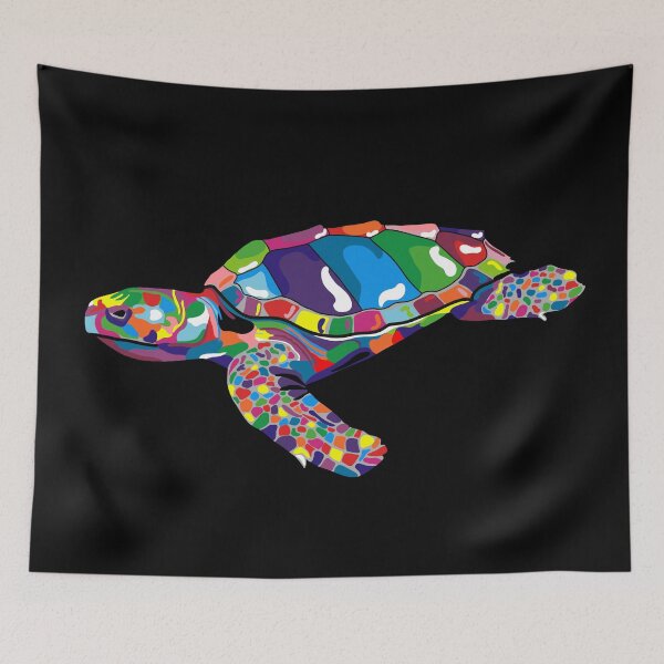 Item preview, Colorful Color Blocked Turtle designed and sold by SharniArt.