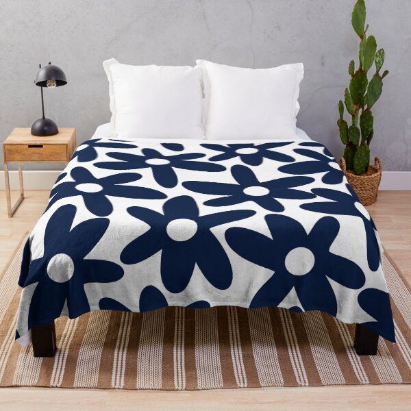 Item preview, Daisy Time Floral Pattern in Nautical Navy Blue and White designed and sold by kierkegaard.