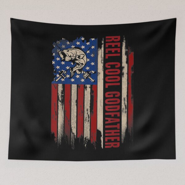 Item preview, Reel Cool Godfather American Usa Flag Fishing Fish designed and sold by bessiey23.