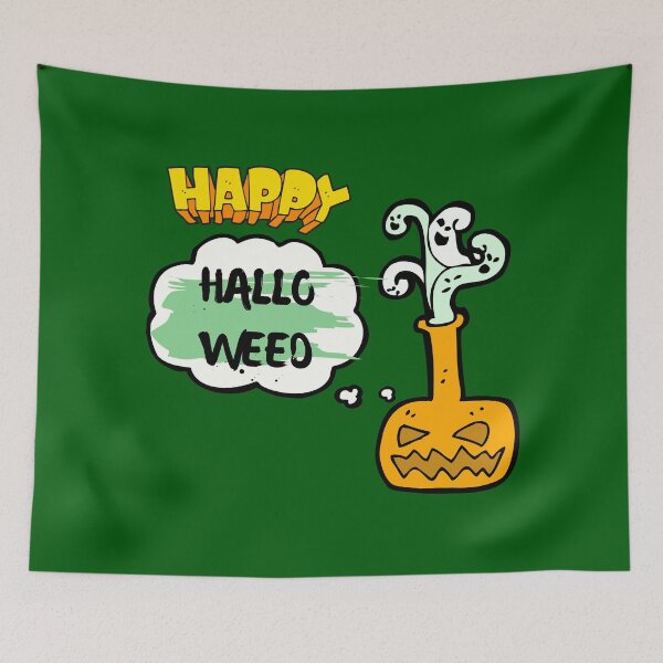 Item preview, FUNNY HAPPY HALLO WEED Pumpkin designed and sold by OMdesign10.