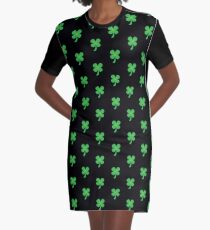 Green clover shamrock for St Patrick's day cute! Graphic T-Shirt Dress