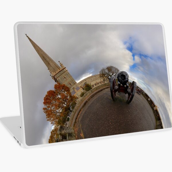 St Columb's Cathedral from Derry's Walls at Church Bastion, Derry Laptop Skin