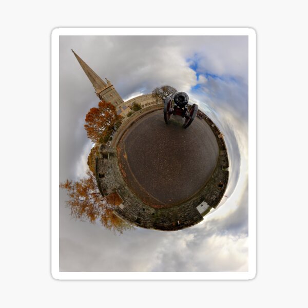 St Columb's Cathedral from Derry's Walls at Church Bastion, Derry Sticker