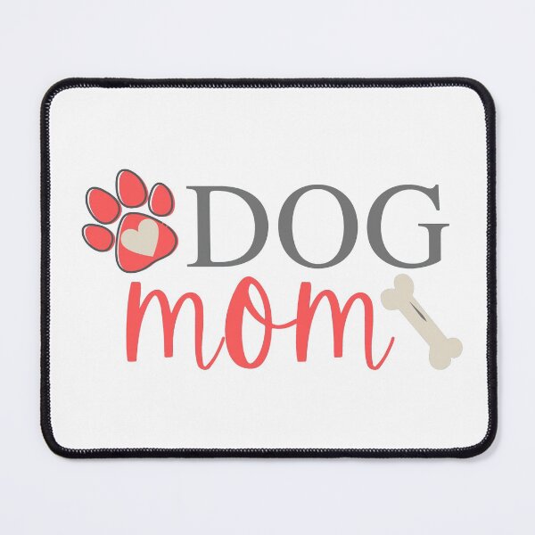 Item preview, Dog Mom - Dog Paw Print, Heart & Dog Bone - Coral & Grey - by Boo-da-chay designed and sold by Boo-da-chay.