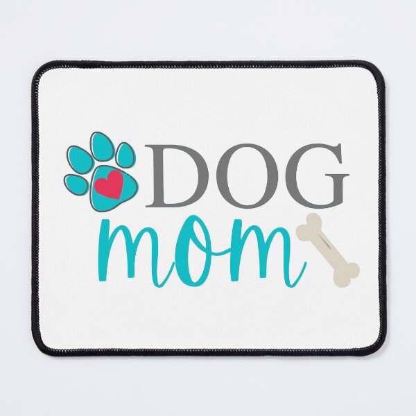 Item preview, Dog Mom - Dog Paw Print, Heart & Dog Bone - Aqua & Grey - by Boo-da-chay designed and sold by Boo-da-chay.