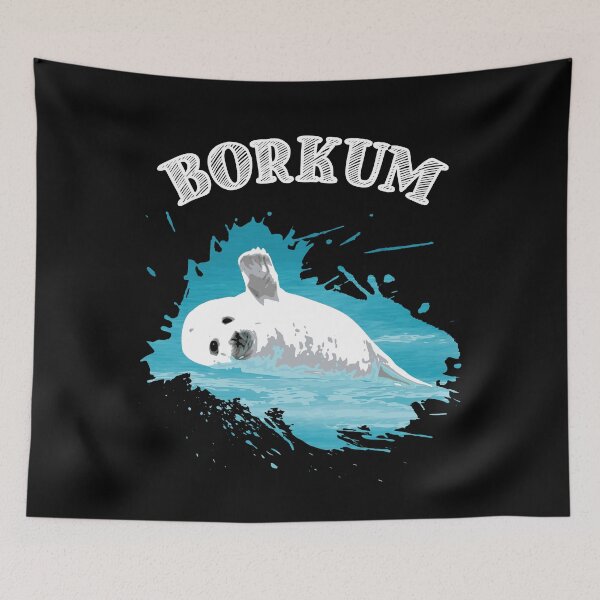Item preview, Borkum North Sea island with seal seal in the sea designed and sold by Denis Rösler.