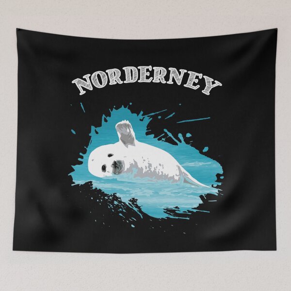 Item preview, Norderney North Sea island with seal seal in the sea designed and sold by Denis Rösler.