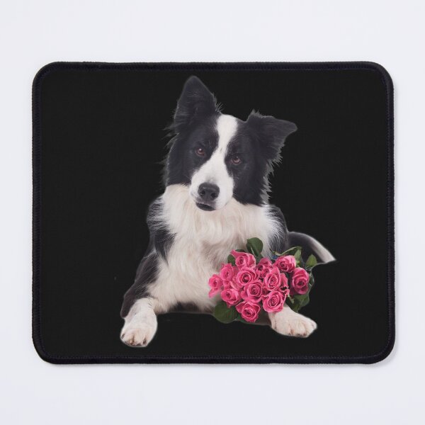 Item preview, Border collie black white with flowers wishes luck designed and sold by Toffy2222.
