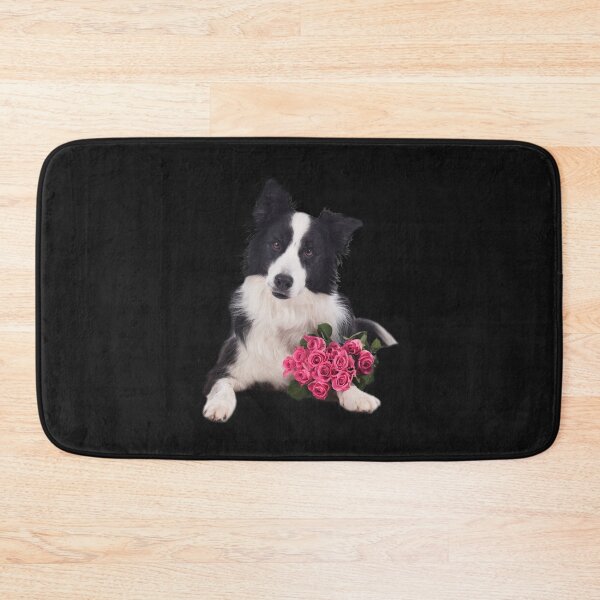 Item preview, Border collie black white with flowers wishes luck designed and sold by Toffy2222.