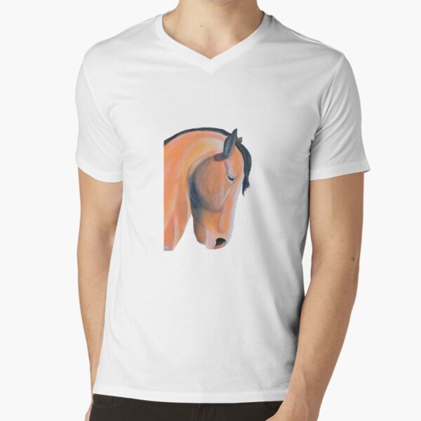 Orange Horse V-Neck T-Shirt