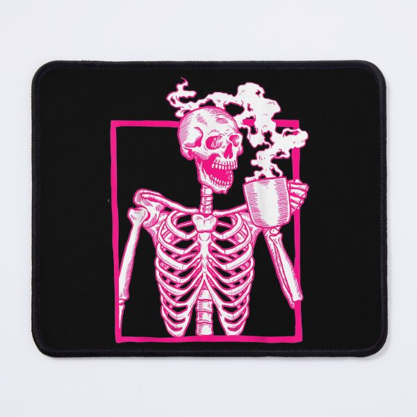Item preview, Halloween Coffee Drinking Skeleton Pink designed and sold by paudels.
