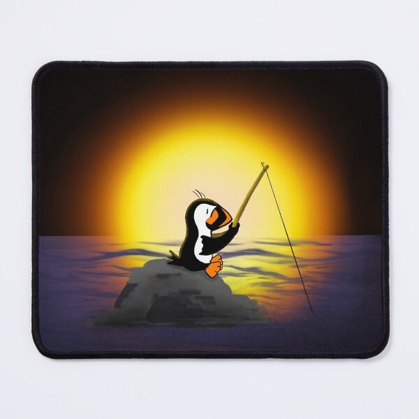 Item preview, Fishing Puffin in the Sunset designed and sold by HalloMolly.