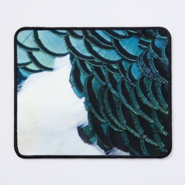 Item preview, Lady Amherst Pheasant 2. Close up - feathers, plumage. Blue, black, white. designed and sold by JellyBeenzz.