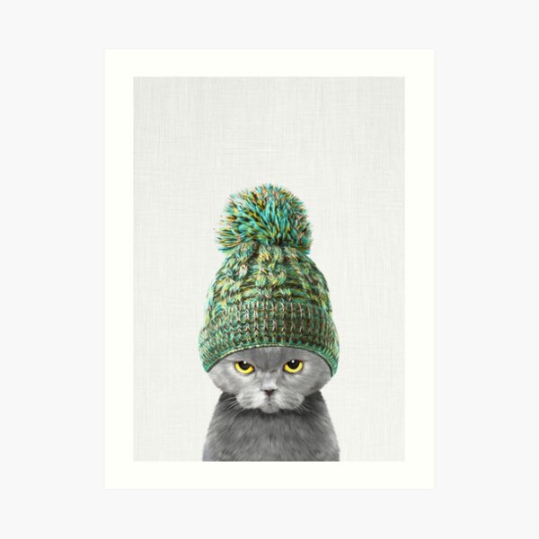 Kitten wearing a hat Art Print