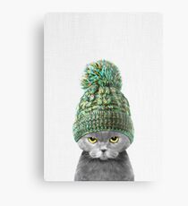 Kitten wearing a hat Metal Print