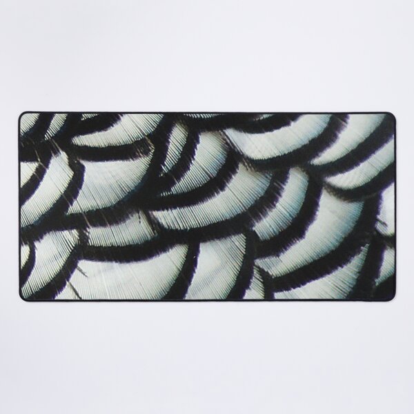 Item preview, Lady Amherst Pheasant 1. Close up - feathers, plumage. Black and white scalloped layers.  designed and sold by JellyBeenzz.