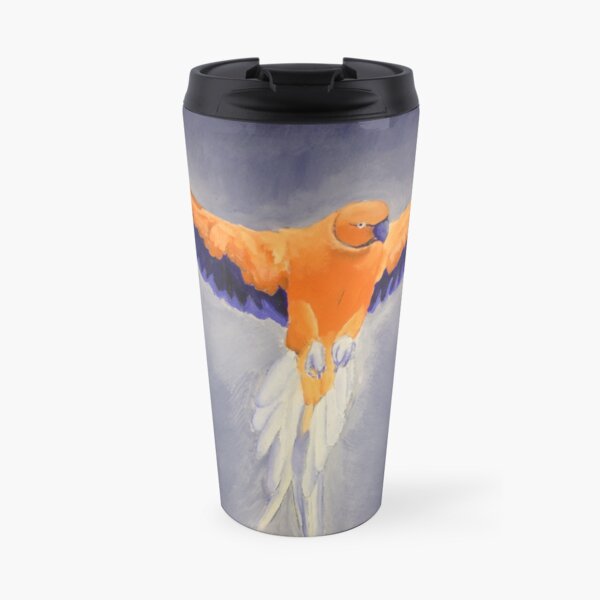 Orange & Blue Parrot Travel Mug