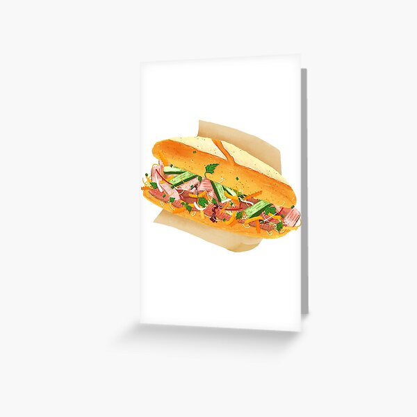 Vista previa del artículo con la obra «Comida vietnamita - baguette vietnamita - Banh Mi», diseñado y vendido por simplistdesign.