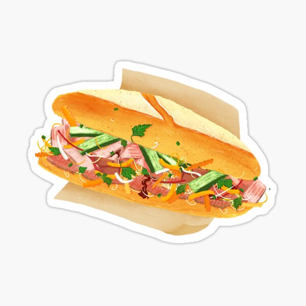 Item preview, Vietnamese food - Vietnamese baguette - Banh Mi designed and sold by simplistdesign.