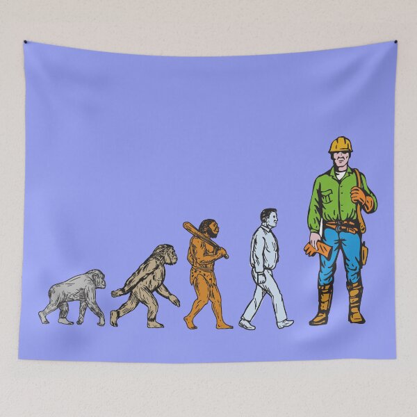 Item preview, Evolution of electricians, electrical linemen, plumbers, construction workers designed and sold by EngineersArt.