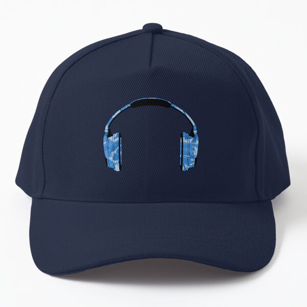 Headphones (Blue-Camouflage) Baseball Cap