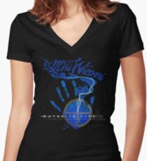 Water Is Life - I Stand with Standing Rock Women's Fitted V-Neck T-Shirt