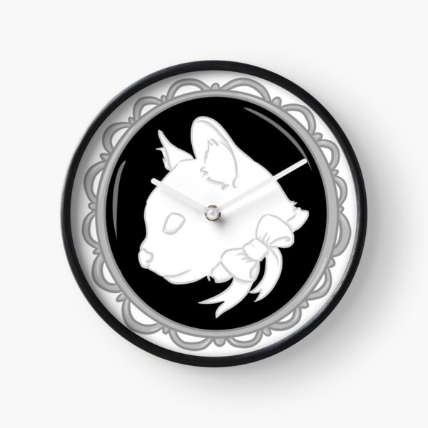 Camée de chat Horloge