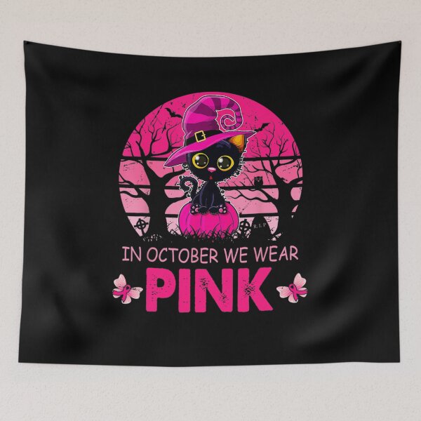 Item preview, In October We Wear Pink Cute Cat Breast Cancer Awareness designed and sold by juliegould1974.