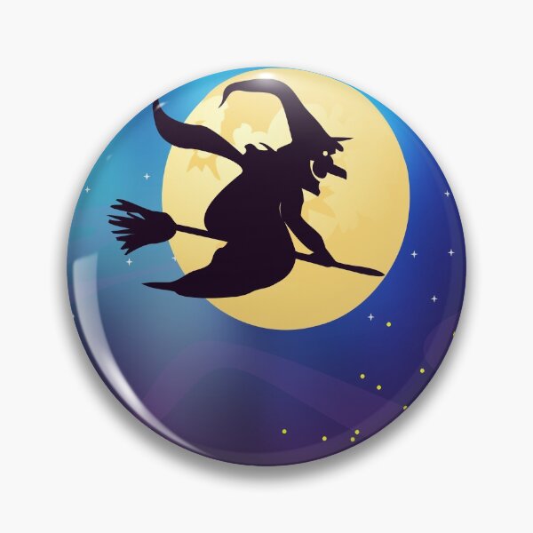 Item preview, Halloween Witch On Her Broom Before Moon On Fantasy Night designed and sold by risingrocket.