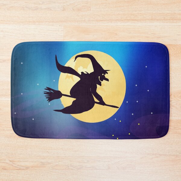 Item preview, Halloween Witch On Her Broom Before Moon On Fantasy Night designed and sold by risingrocket.