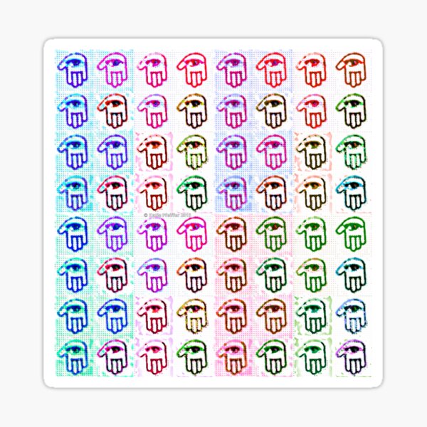 Multi colored blurry Hamsa Evil eye Pop Art Design Sticker