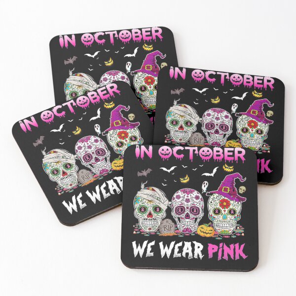 Item preview, Sugar Skulls In October We Wear Pink Breast Cancer Awareness designed and sold by juliegould1974.