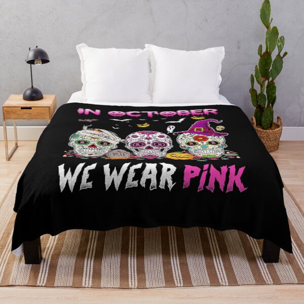 Item preview, Sugar Skulls In October We Wear Pink Breast Cancer Awareness designed and sold by juliegould1974.