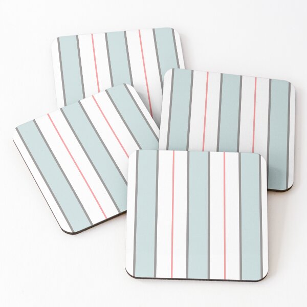 Item preview, Pattern of white and pastel blue vertical regency stripes designed and sold by colorofmagic.