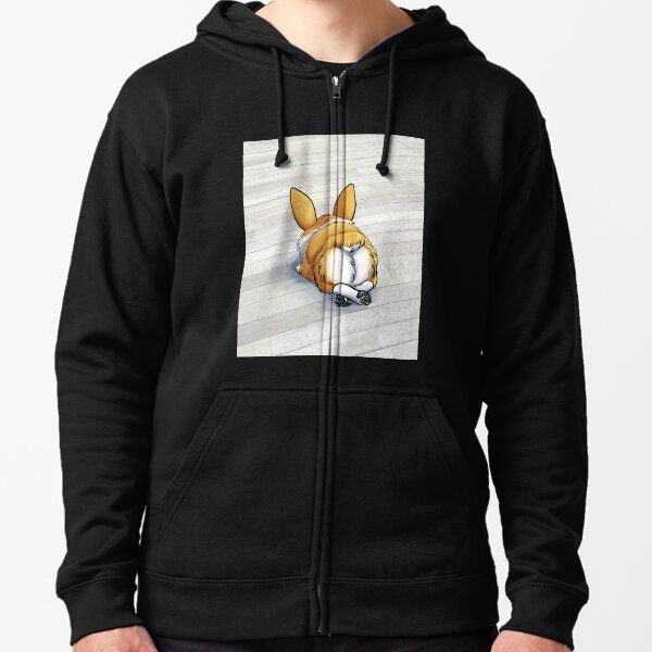 "Fluffy Butt" Corgi Zipped Hoodie